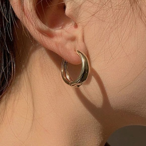 *NEW 925 Sterling Silver Round Hoop Earrings C8 - Picture 2 of 7